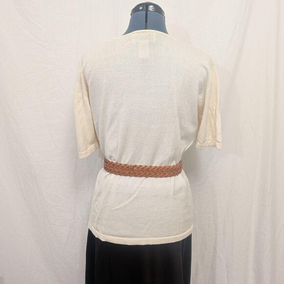 C.C. Courtenay Silk-Cotton blend Knit Tee, Size L - Picture 3 of 8